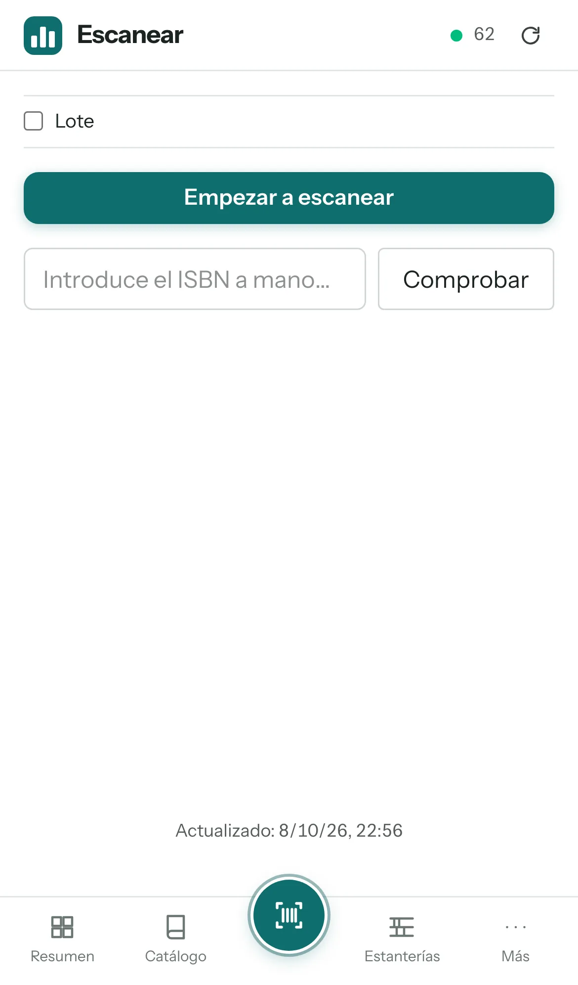 El escáner en un iPhone.